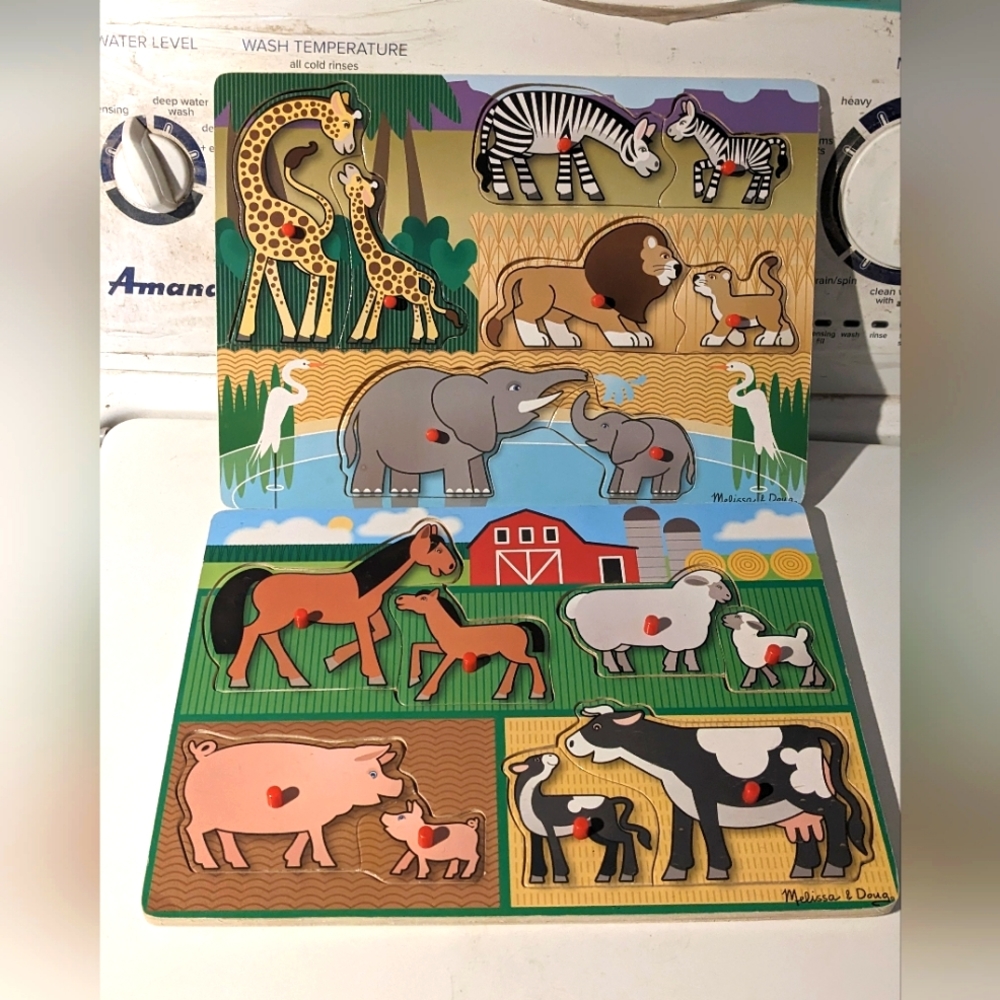 2 Melissa & Doug Peg Puzzles
